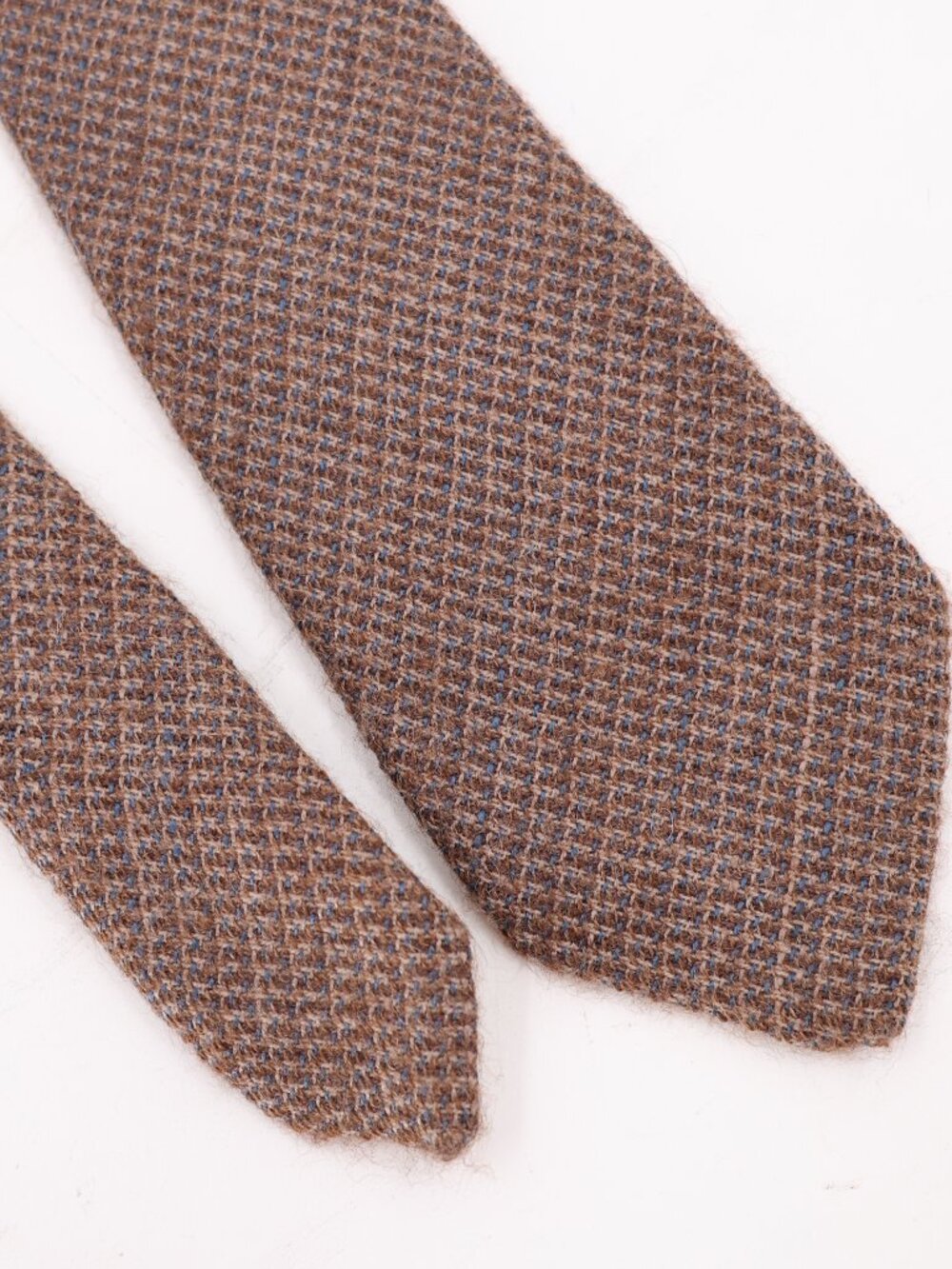 Vintage Ermenegildo Zegna Tie Mens knit wool blend Textured Classic brown blue